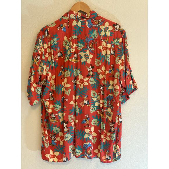 VTG REYN SPOONER Mickey Mouse Hawaiian Shirt | Disney Surf Tiki Retro | LARGE - Picture 2 of 6